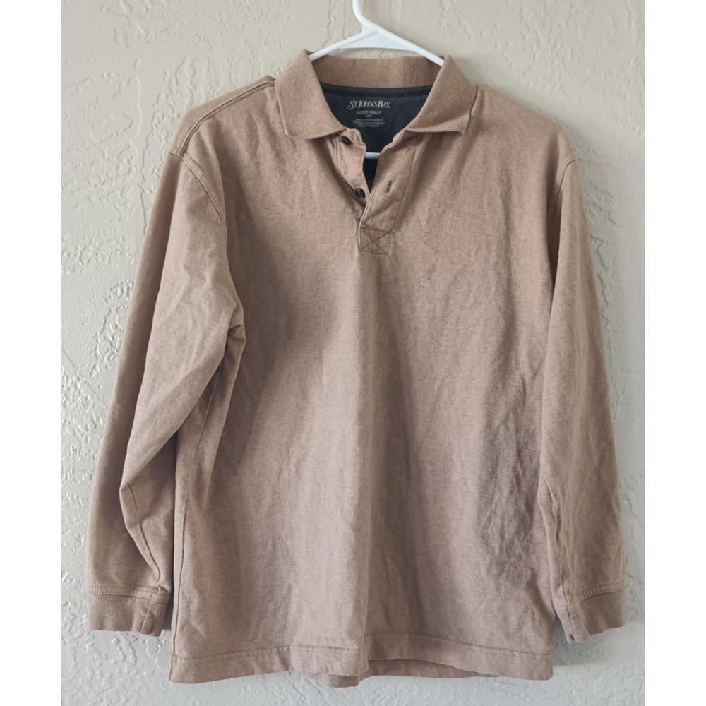 St John's Bay Sueded Jersey Henley Size L